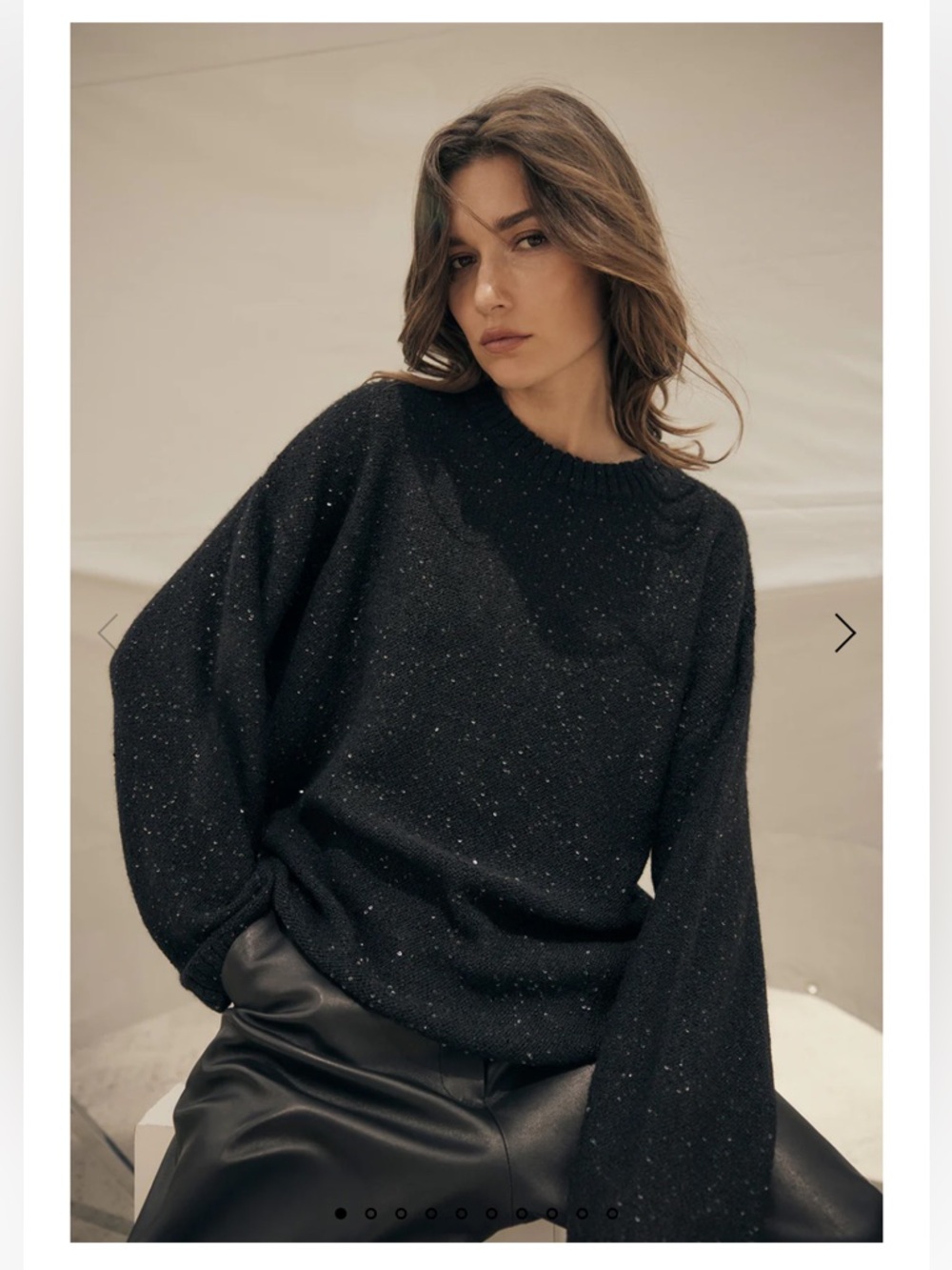 Black Oversized Sparkle/Shimmer Knit Sweater